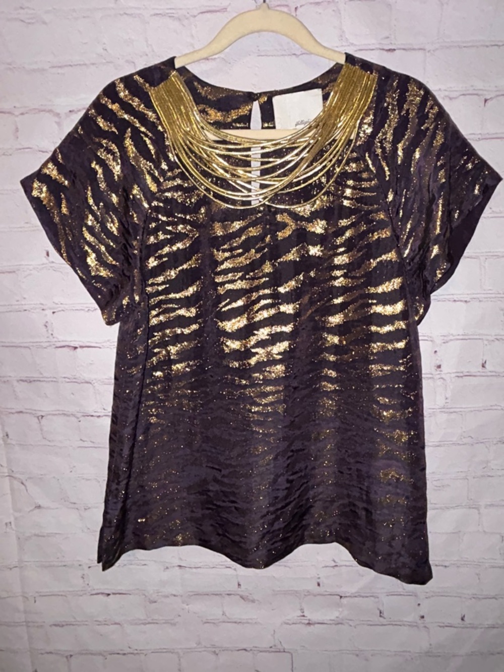 3.1 Phillip Lim Zebra print silk blend top size 8